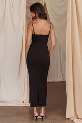 This Magic Moment Bow Bust Midi Dress Black