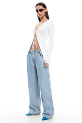 LIONESS She's All That Jeans Washed Blue