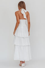 Shaya Tiered Ruffle Maxi Dress White
