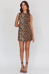 Rhode Island Shift Mini Dress Leopard