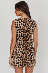 Rhode Island Shift Mini Dress Leopard