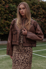 December Front Pocket Jacket Brown