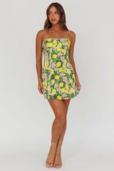 Chamberlain Scallop Trim Mini Dress Citrus Lemon