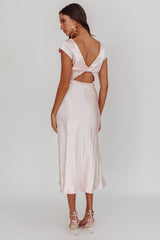 Lucinda Twist Back Midi Dress Blush