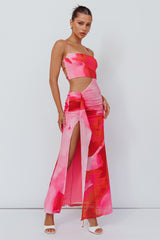 Alejandre Cut-Out Tied Maxi Dress Print Pink