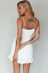 Sky Light Drawstring Bust Mini Dress Ivory