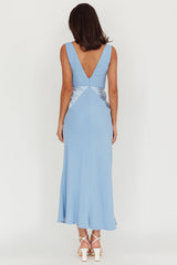 Soul Fire V-Neck Maxi Dress Blue