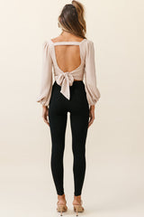 Charleston High-Waisted Ripped Detail Skinny Leg Pants Black