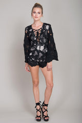 Kendall Lace Romper Black